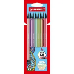 ROTULADOR FIBRA STABILO PEN 68 NUEVOS COLORES ESTUCHE DE CARTÓN 8 UNIDADES