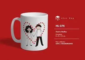 TAZA CERAMICA ENAMORADOS LOVE WITH KISS